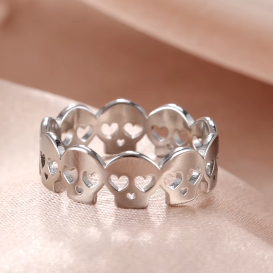 925 Sterling Silber überzogener hypoallergener Totenkopfring aus Stahl für Halloween