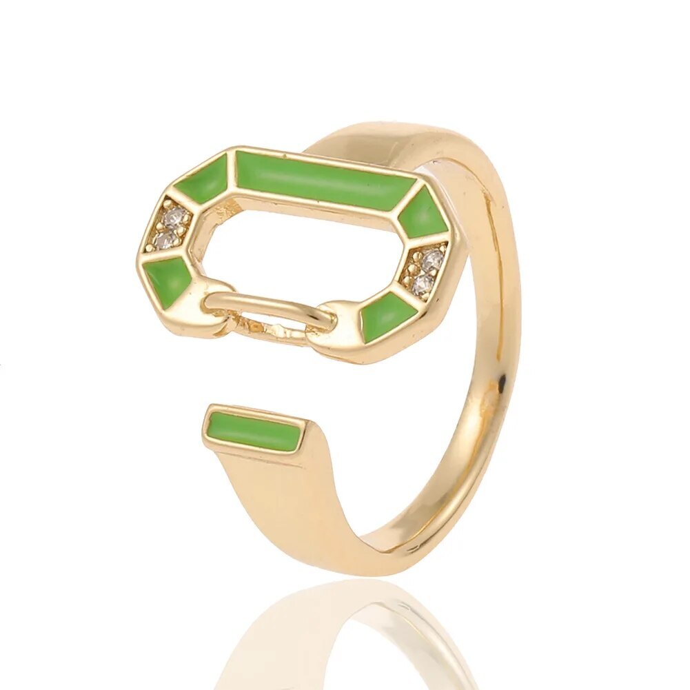 18 Karat vergoldete runde farbige Ringe