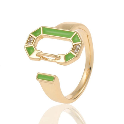 18 Karat vergoldete runde farbige Ringe