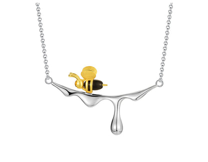 MELINA – Elegante Tropfender Honig & Biene Halskette für Naturliebhaber