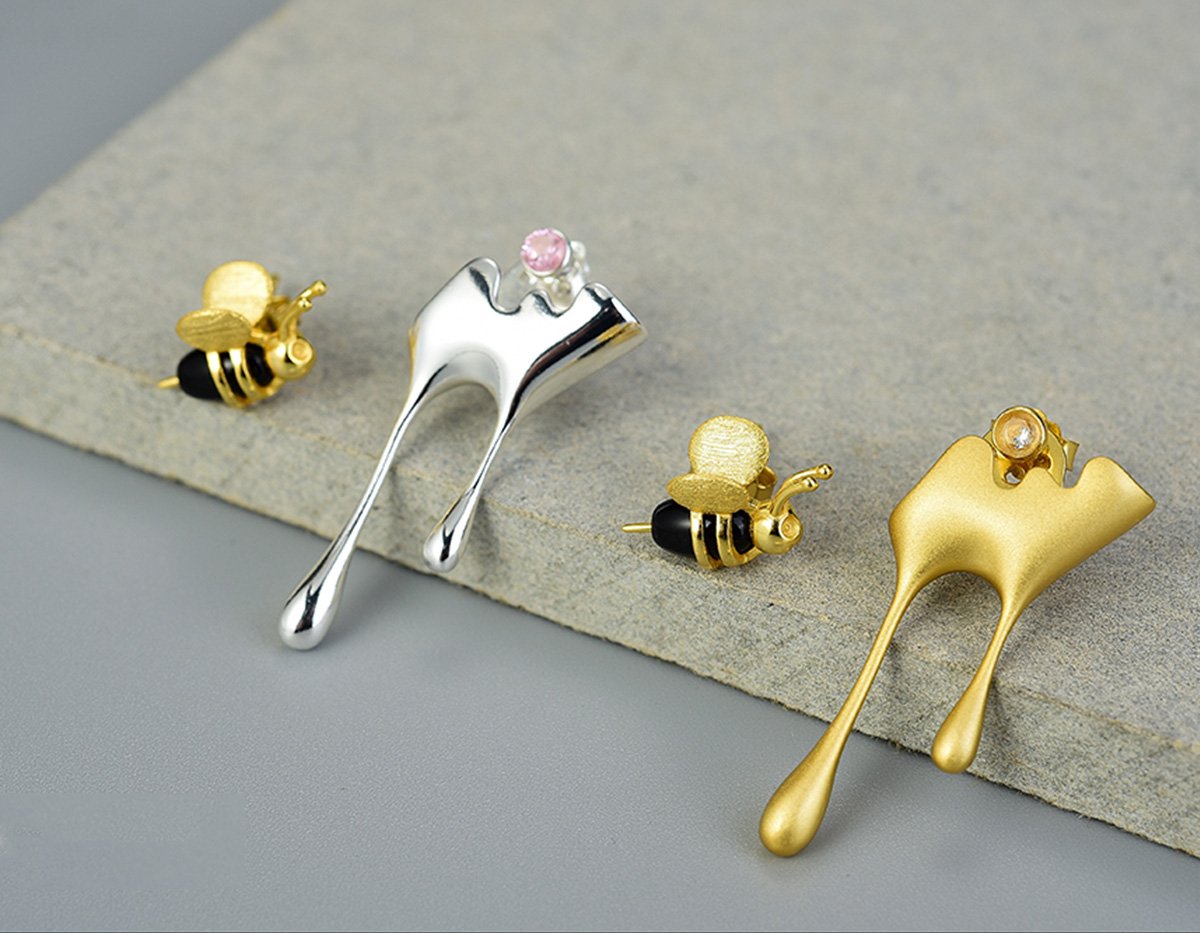 ELIA – Elegante Tropfender Honig & Bienen-Ohrringe aus hochwertigem Sterlingsilber