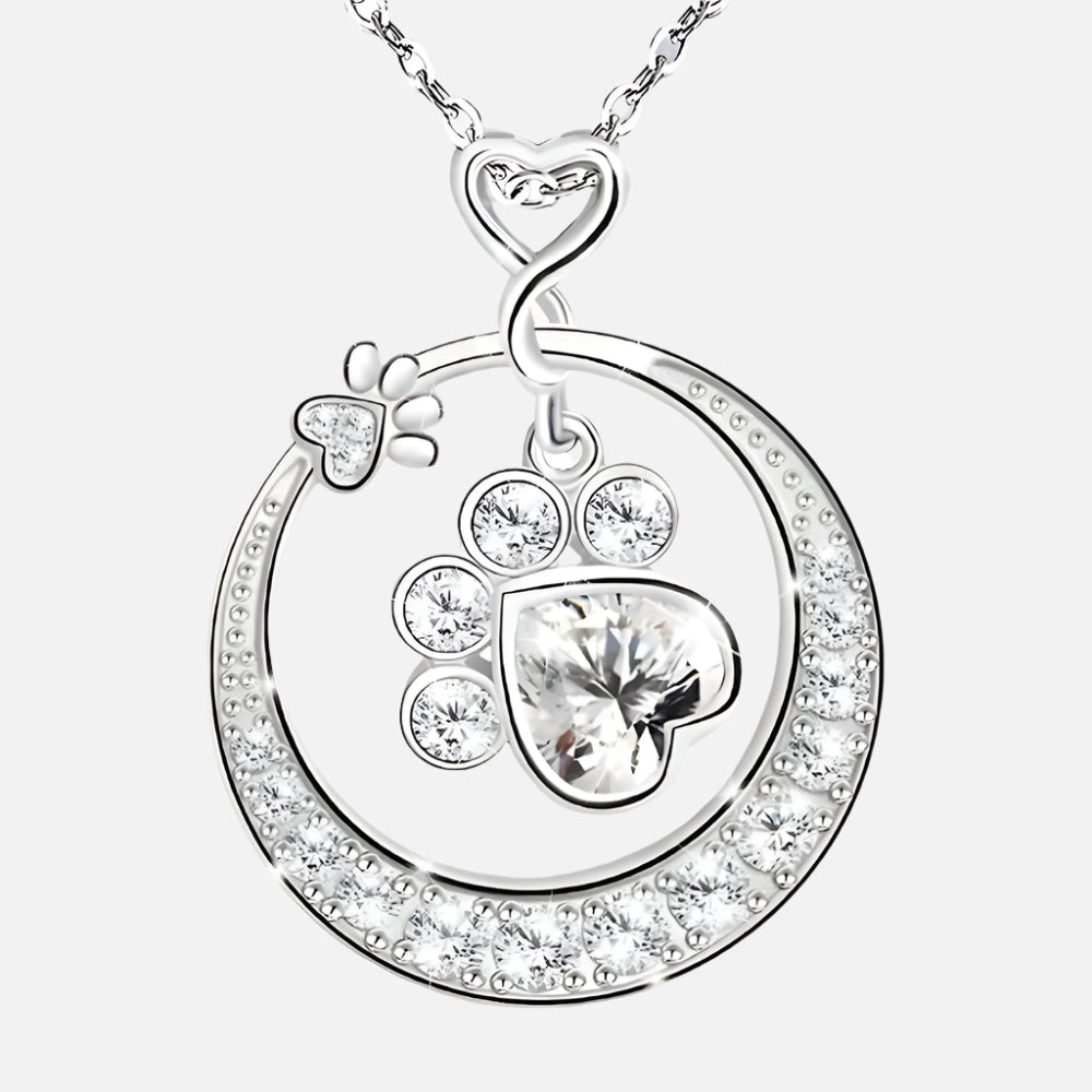 MALIA – Elegante Pfoten-Halskette aus 925er Sterlingsilber mit funkelnden Zirkonia für stilvolle Akzente