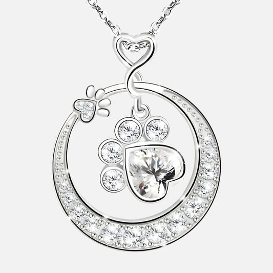 MALIA – Elegante Pfoten-Halskette aus 925er Sterlingsilber mit funkelnden Zirkonia für stilvolle Akzente